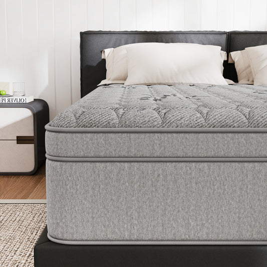 Mokiiya 12/14 INCH TWIN FULL QUEEN KING MATTRESS ,HYBRID MATTRESSES MEDIUM FIRM IN A BOX