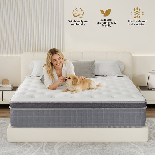 DalisTairy 10/12/14 INCH TWIN FULL QUEEN KING SIZE MATTRESS MEDIUM COMFORT FULL SIZE FOR ADULT HYBRID MATTRESS IN A BOX