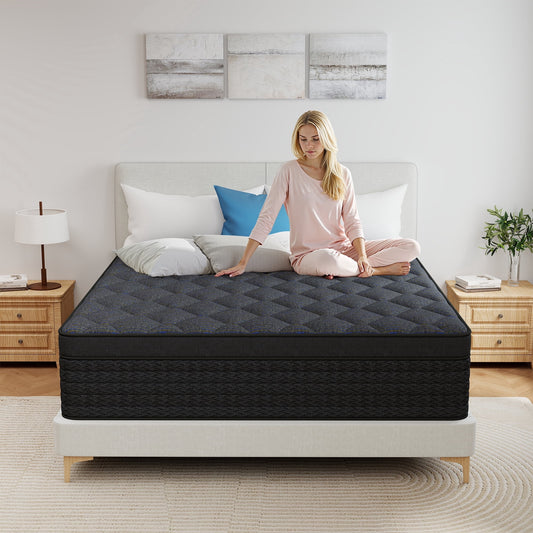 Kviwasha 12/14 INCH TWIN FULL QUEEN KING MATTRESS MEDIUM COMFORT TWIN SIZE FOR ADULT HYBRID MATTRESS IN A BOX