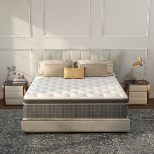 Kviwasha 10/12/14 INCH TWIN FULL QUEEN KING MATTRESS MEDIUM COMFORT TWIN SIZE FOR ADULT HYBRID MATTRESS IN A BOX