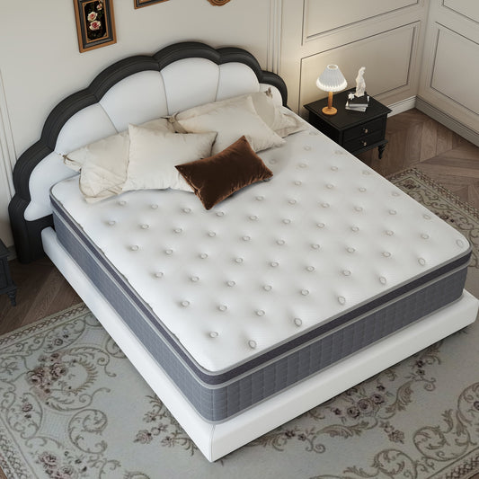 Kviwasha 10/12/14 INCH TWIN FULL QUEEN KING MATTRESS MEDIUM COMFORT TWIN SIZE FOR ADULT HYBRID MATTRESS IN A BOX