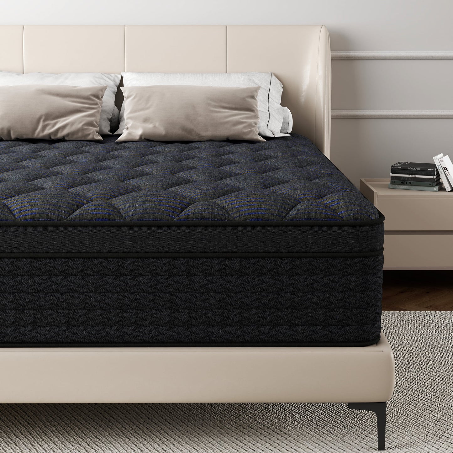 Mokiiya 12/14 INCH TWIN FULL QUEEN KING MATTRESS ,HYBRID MATTRESSES MEDIUM FIRM IN A BOX