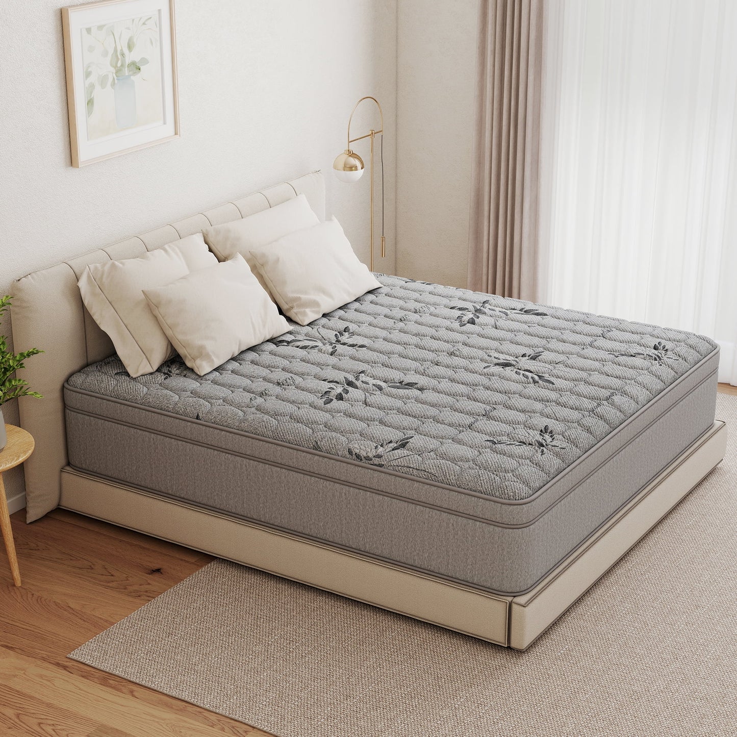 Mokiiya 12/14 INCH TWIN FULL QUEEN KING MATTRESS ,HYBRID MATTRESSES MEDIUM FIRM IN A BOX