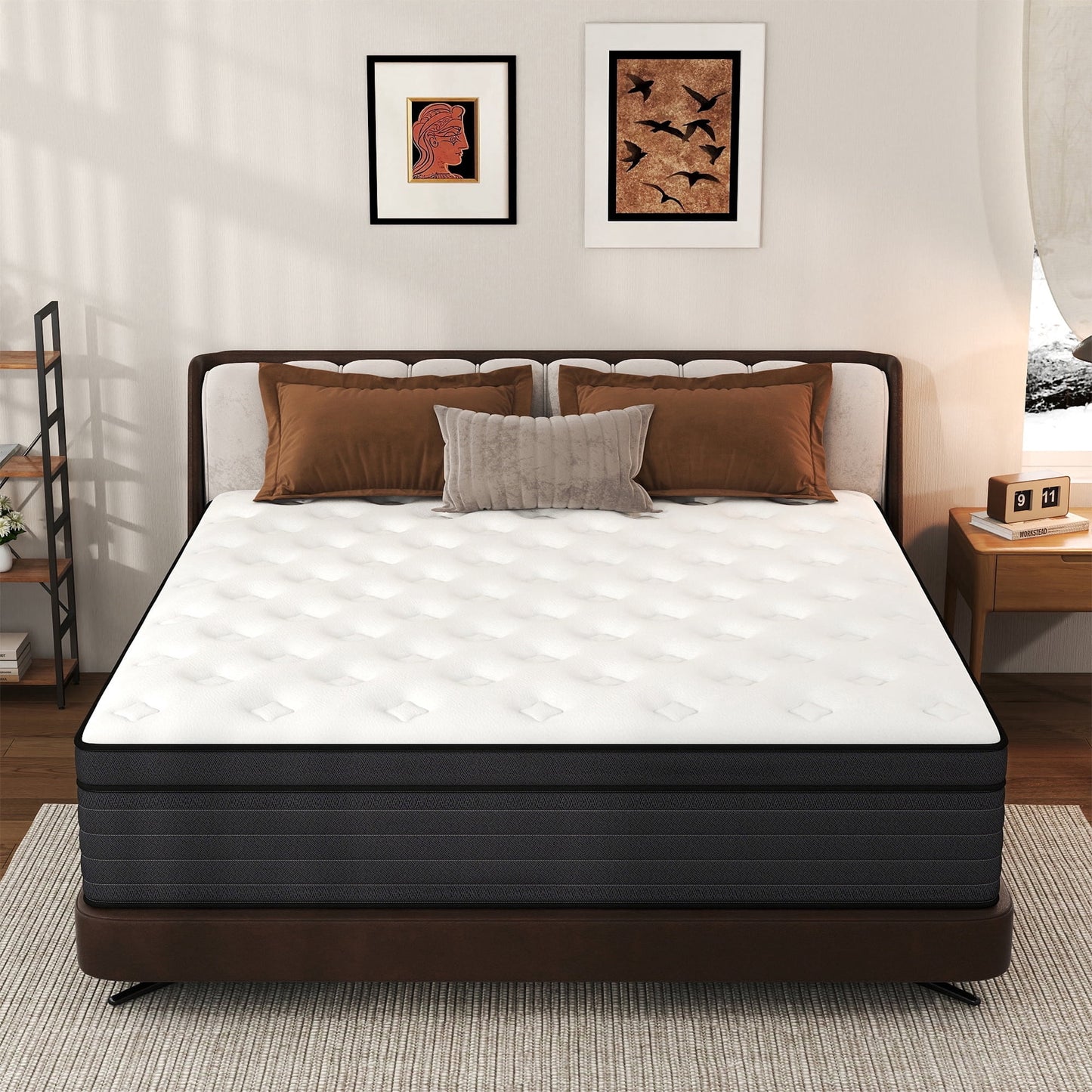 Mokiiya 8/10/12/14 INCH TWIN FULL QUEEN KING MATTRESS ,HYBRID MATTRESSES MEDIUM FIRM IN A BOX