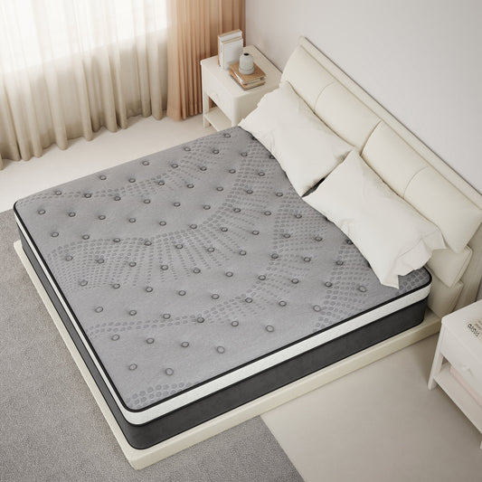 Mokiiya 12/14 INCH TWIN FULL QUEEN KING MATTRESS ,HYBRID MATTRESSES MEDIUM FIRM IN A BOX
