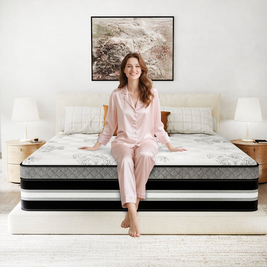 Mulinature 12/14 INCH TWIN FULL QUEEN KING MATTRESS ,HYBRID MATTRESSES MEDIUM FIRM IN A BOX