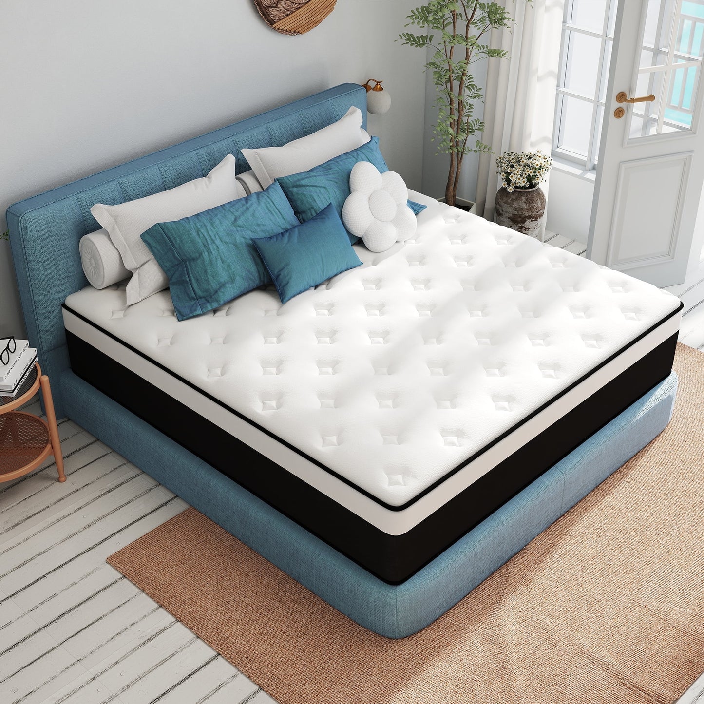Yilicy 10/12/14 INCH TWIN FULL QUEEN KING ADULT MATTRESS WITH POCKET SPRING HYBRID MEMORY FOAM MEDIUM FIRM MATTRESS