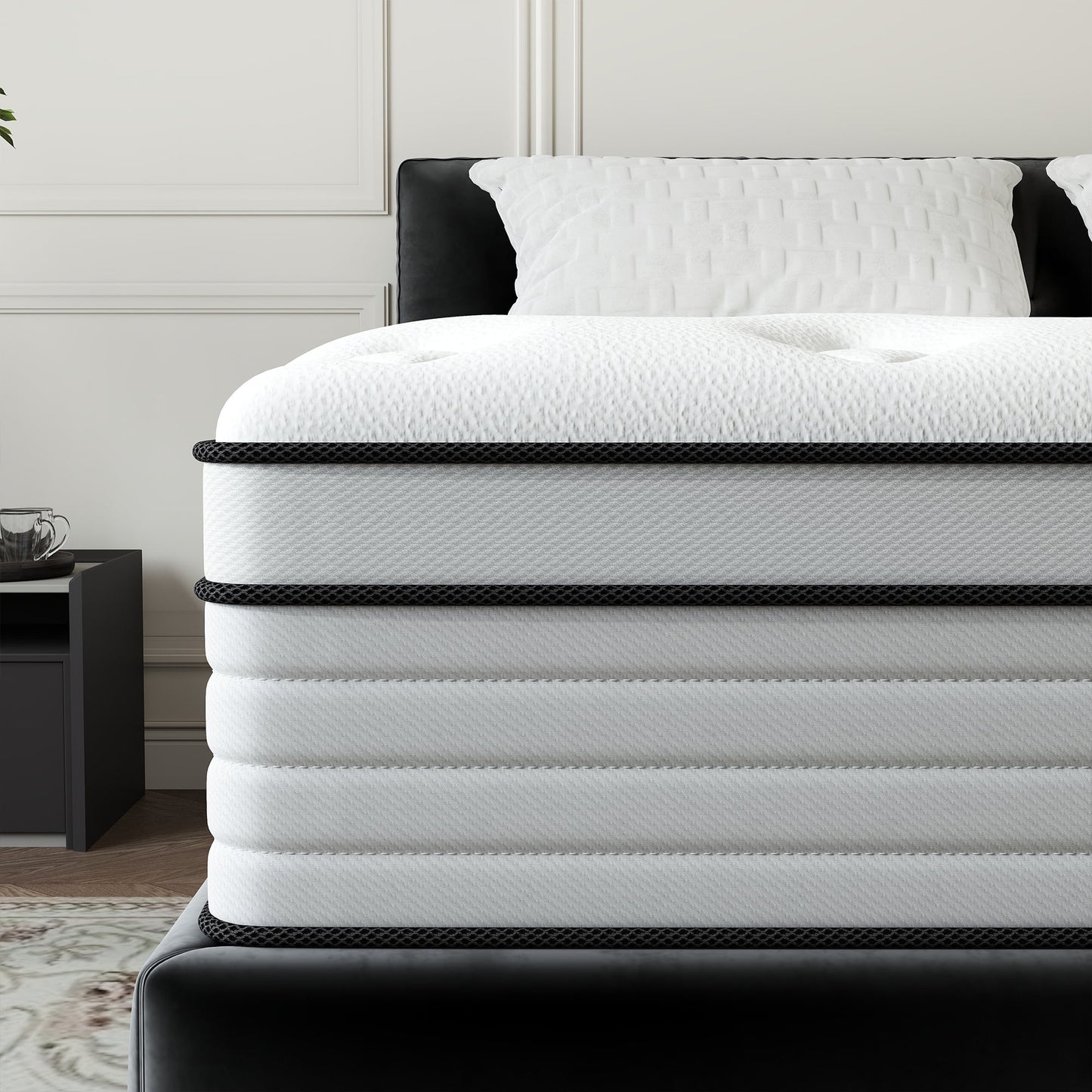 Yilicy 12/14 INCH TWIN FULL QUEEN KING ADULT MATTRESS WITH POCKET SPRING HYBRID MEMORY FOAM MEDIUM FIRM MATTRESS
