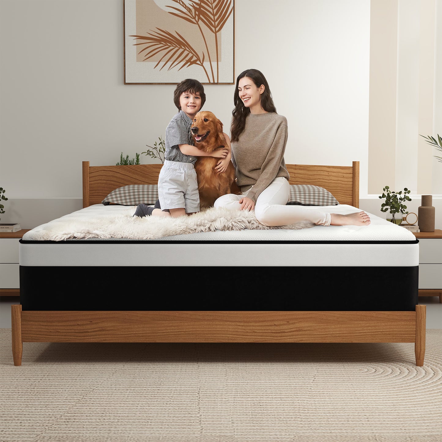 Kviwasha  8 /10/12/14 INCH TWIN FULL QUEEN KING HYBRID MEMORY FOAM MATTRESS IN A BOX MEDIUM FIRM SOFT AND BREATHABLE