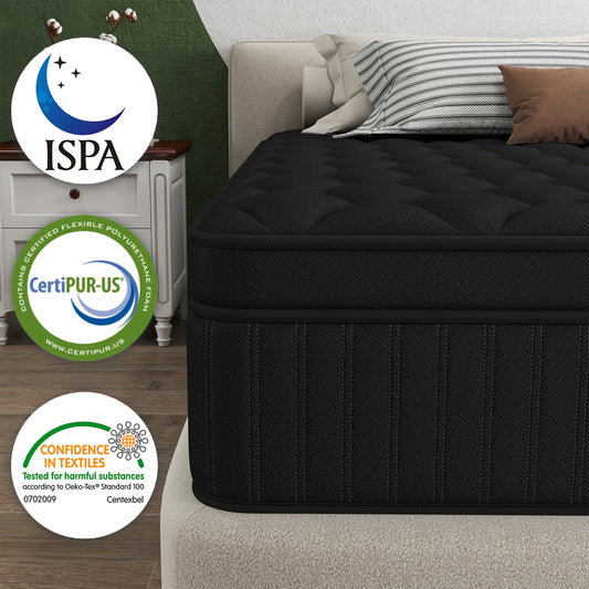 Kviwasha 12/14 INCH TWIN FULL QUEEN KING MATTRESS MEDIUM COMFORT TWIN SIZE FOR ADULT HYBRID MATTRESS IN A BOX