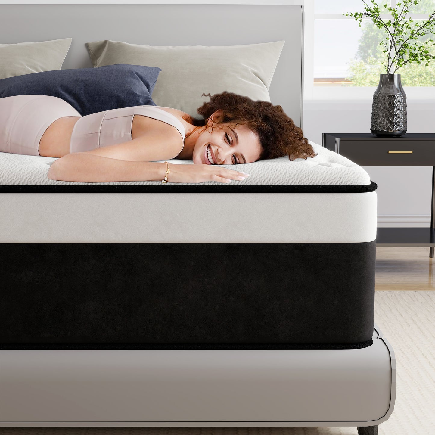 lemontalking 8/10/12 INCH TWIN FULL QUEEN KING MATTRESS ,HYBRID MATTRESSES MEDIUM FIRM IN A BOX