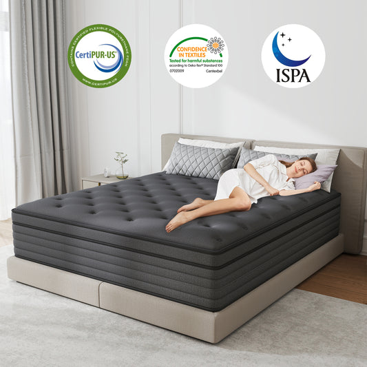 lemontalking 12/14 INCH TWIN FULL QUEEN KING MATTRESS ,HYBRID MATTRESSES MEDIUM FIRM IN A BOX