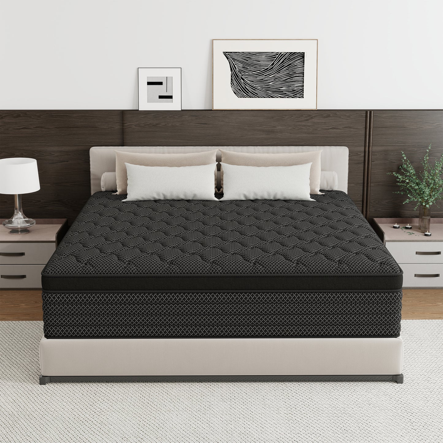 Kviwasha 12/14 INCH TWIN FULL QUEEN KING MATTRESS MEDIUM COMFORT TWIN SIZE FOR ADULT HYBRID MATTRESS IN A BOX