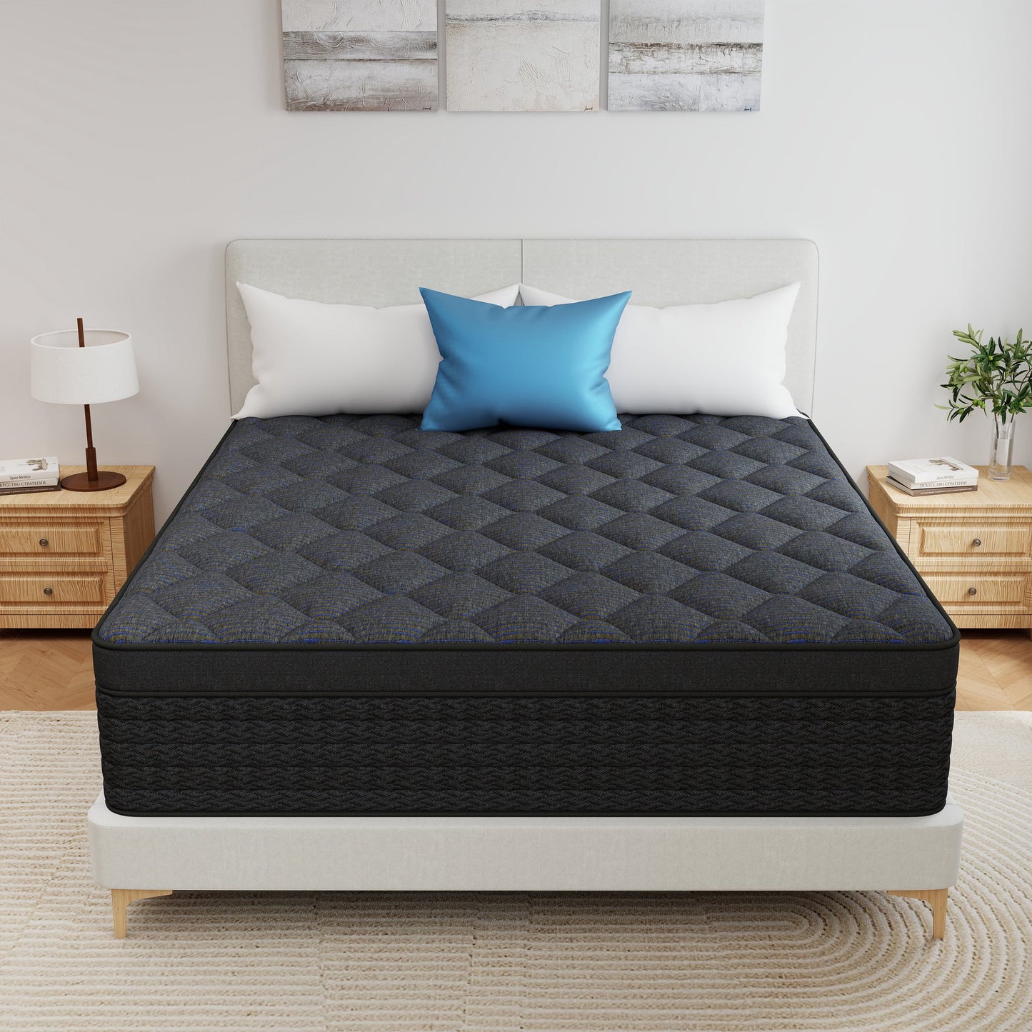Kviwasha 12/14 INCH TWIN FULL QUEEN KING MATTRESS MEDIUM COMFORT TWIN SIZE FOR ADULT HYBRID MATTRESS IN A BOX