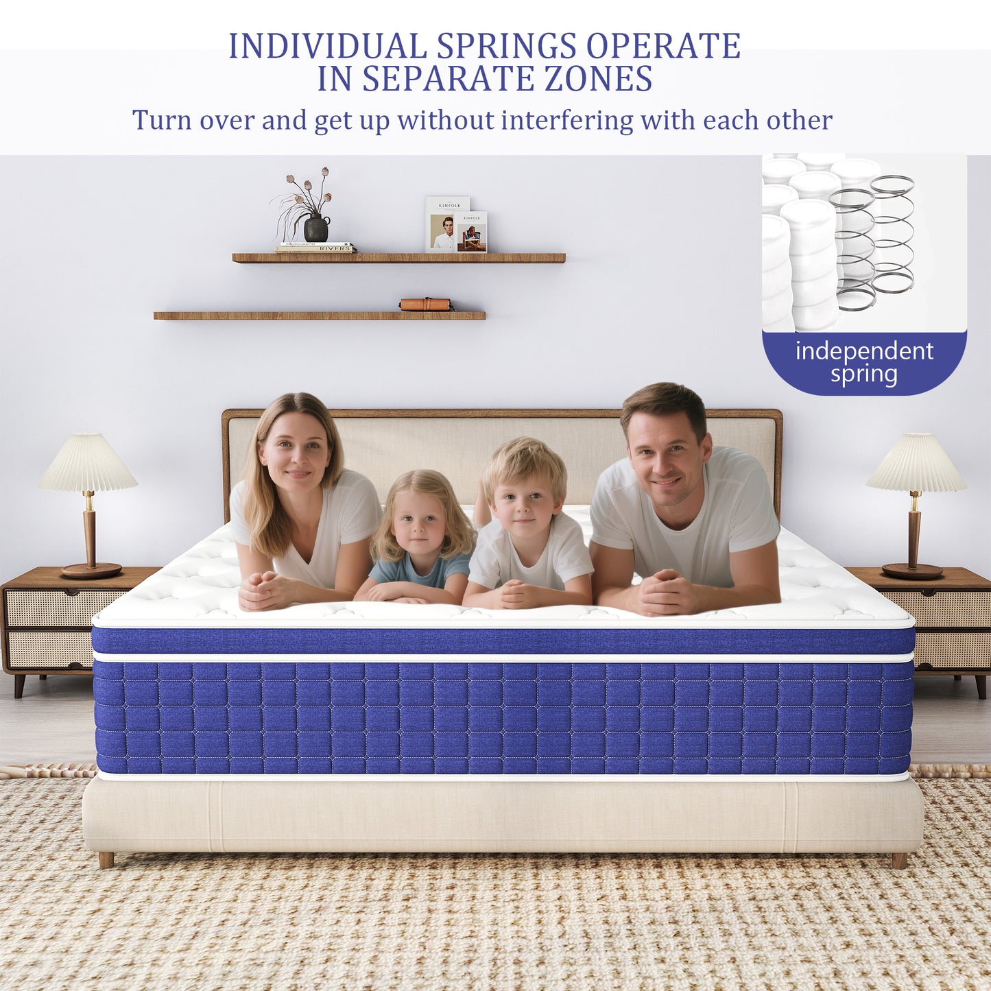 Kviwasha 12/14 INCH TWIN FULL QUEEN KING MATTRESS MEDIUM COMFORT TWIN SIZE FOR ADULT HYBRID MATTRESS IN A BOX