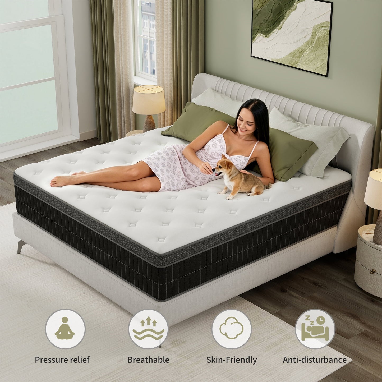 Abunitt 10/12/14 INCH TWIN FULL QUEEN KING MATTRESS MEDIUM COMFORT TWIN SIZE FOR ADULT HYBRID MATTRESS IN A BOX