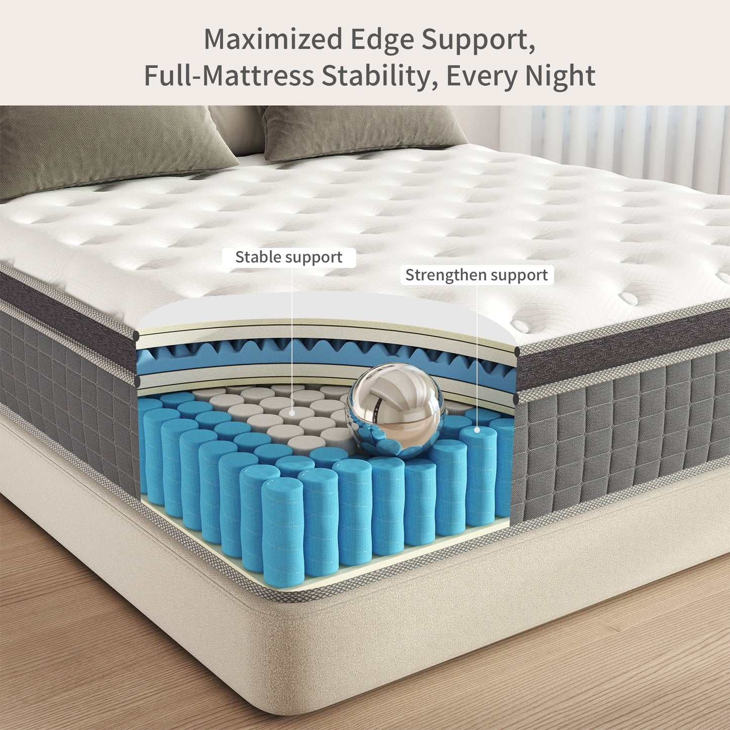 Mulinature 12 INCH TWIN MATTRESS MEDIUM COMFORT TWIN SIZE FOR ADULT HYBRID MATTRESS IN A BOX