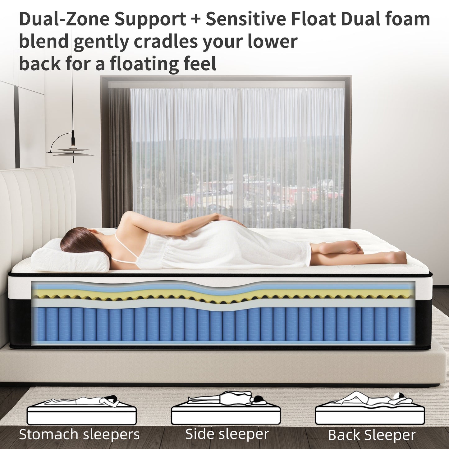 DalisTairy 8/10/12/14 INCH TWIN FULL QUEEN KING MATTRESS MEDIUM COMFORT TWIN SIZE FOR ADULT HYBRID MATTRESS IN A BOX