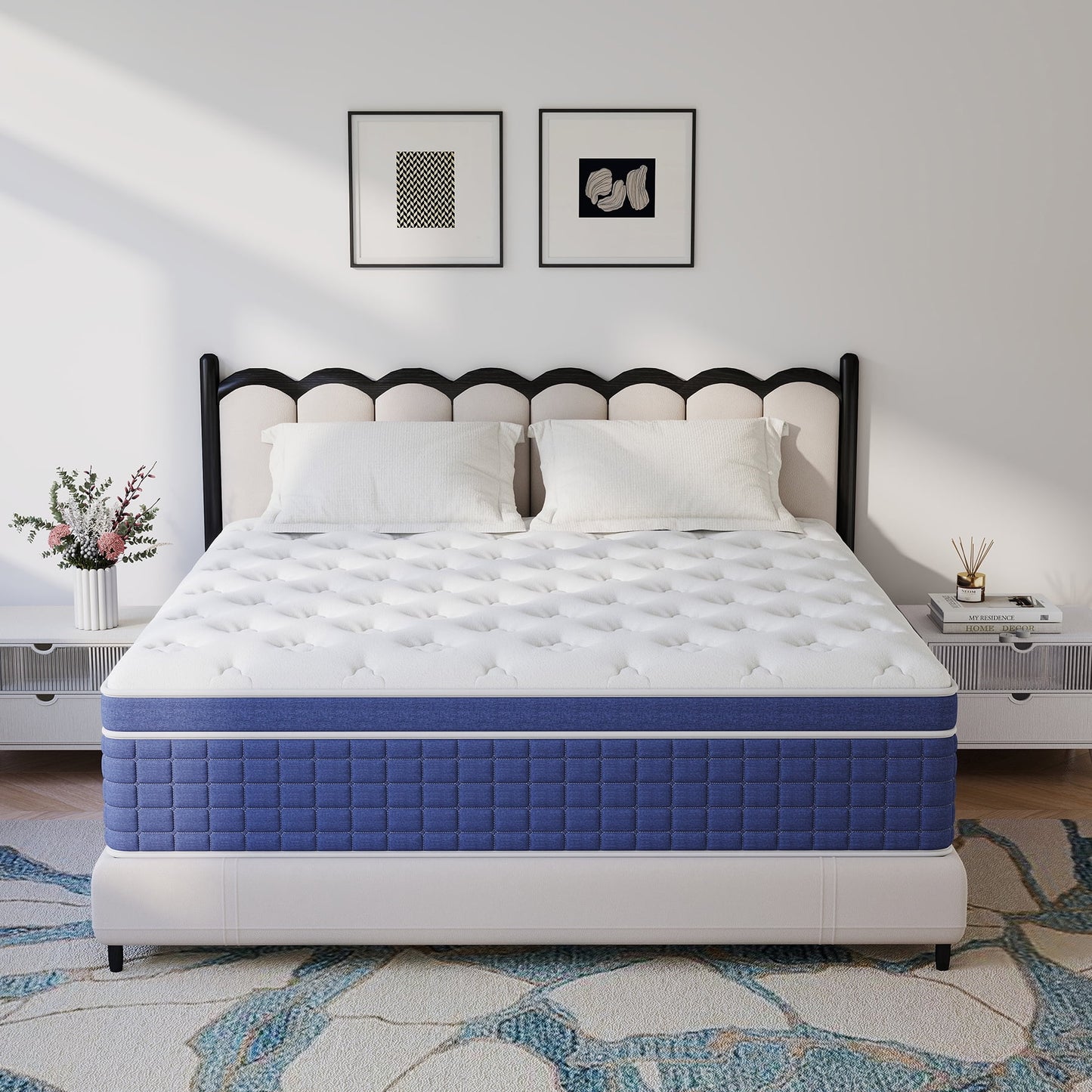 Mokiiya 12/14 INCH TWIN FULL QUEEN KING MATTRESS ,HYBRID MATTRESSES MEDIUM FIRM IN A BOX