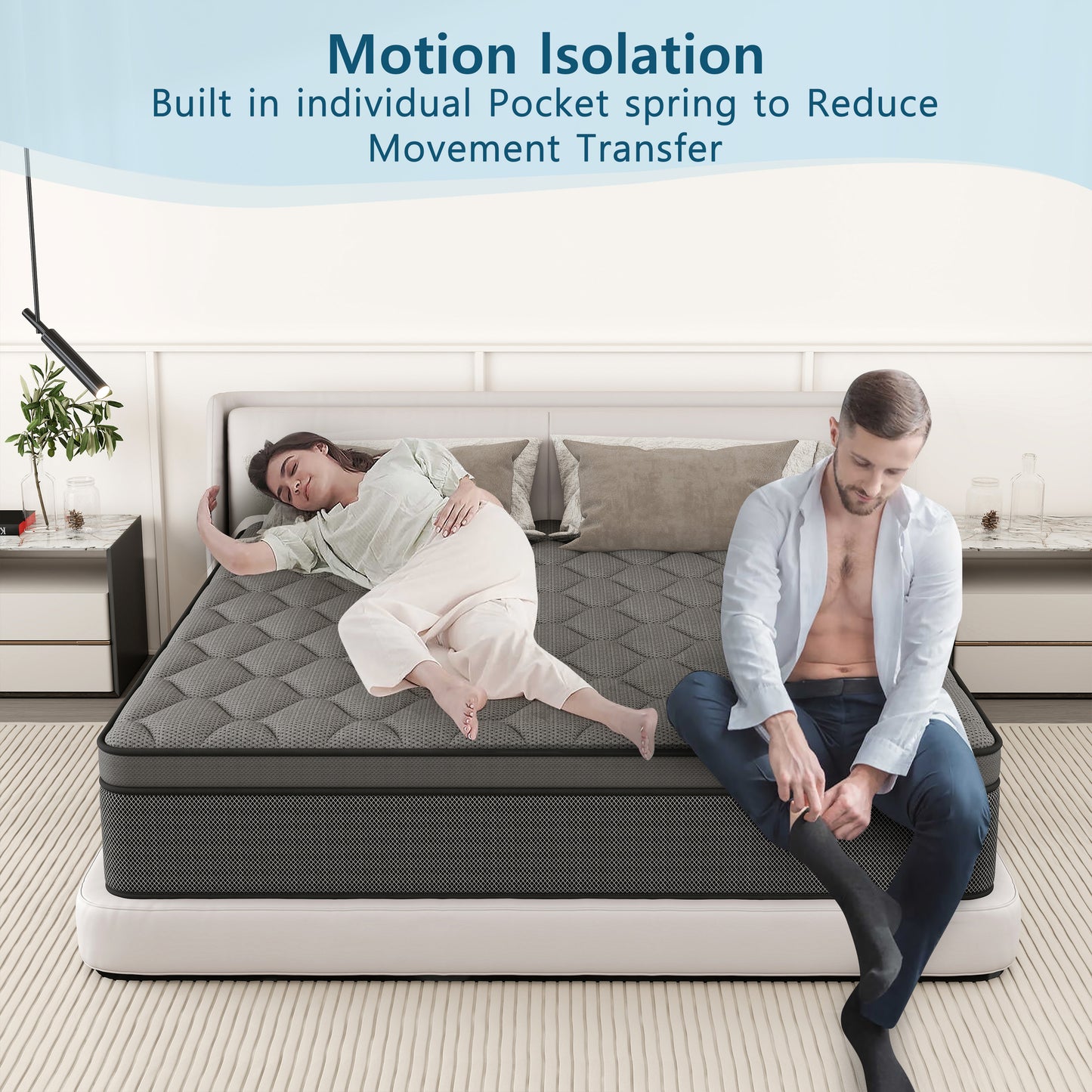 lemontalking 12/14 INCH TWIN FULL QUEEN KING MATTRESS ,HYBRID MATTRESSES MEDIUM FIRM IN A BOX