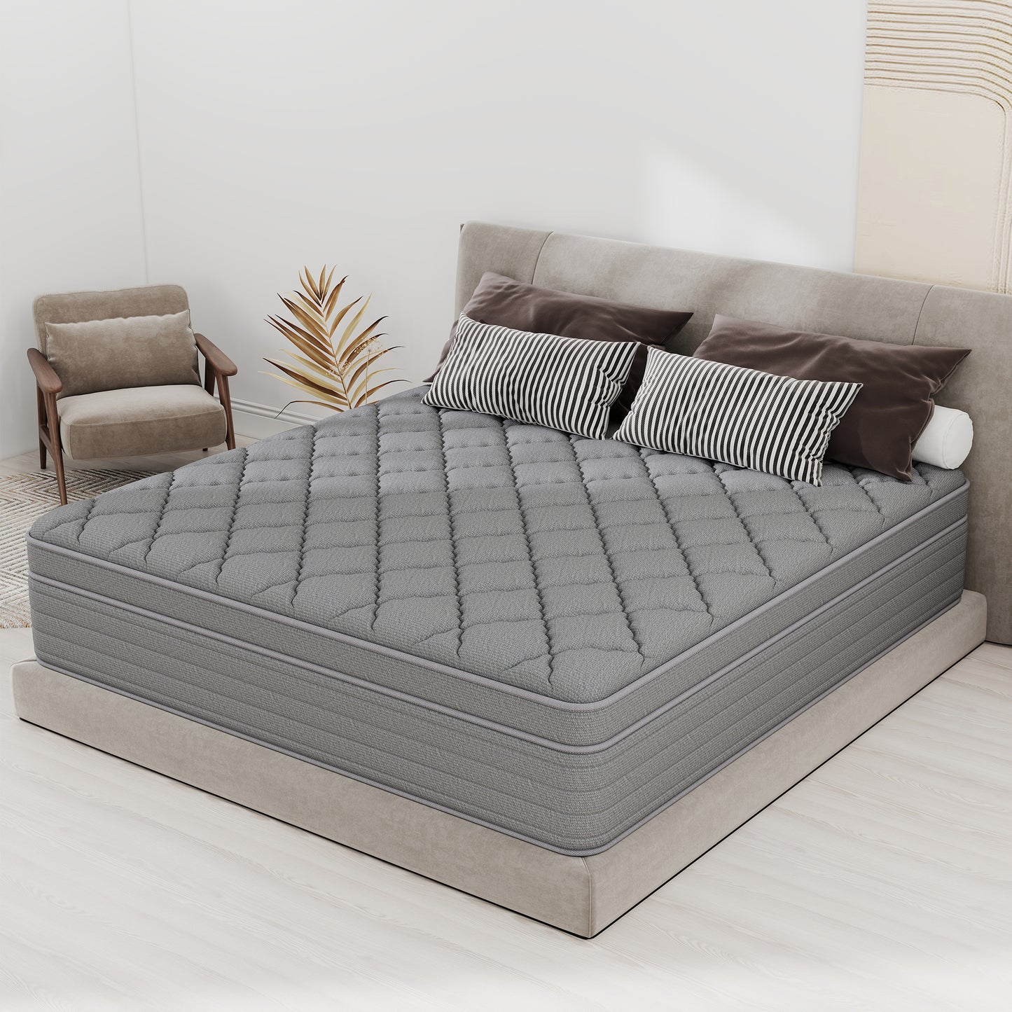 Yilicy 12/14 INCH TWIN FULL QUEEN KING ADULT MATTRESS WITH POCKET SPRING HYBRID MEMORY FOAM MEDIUM FIRM MATTRESS