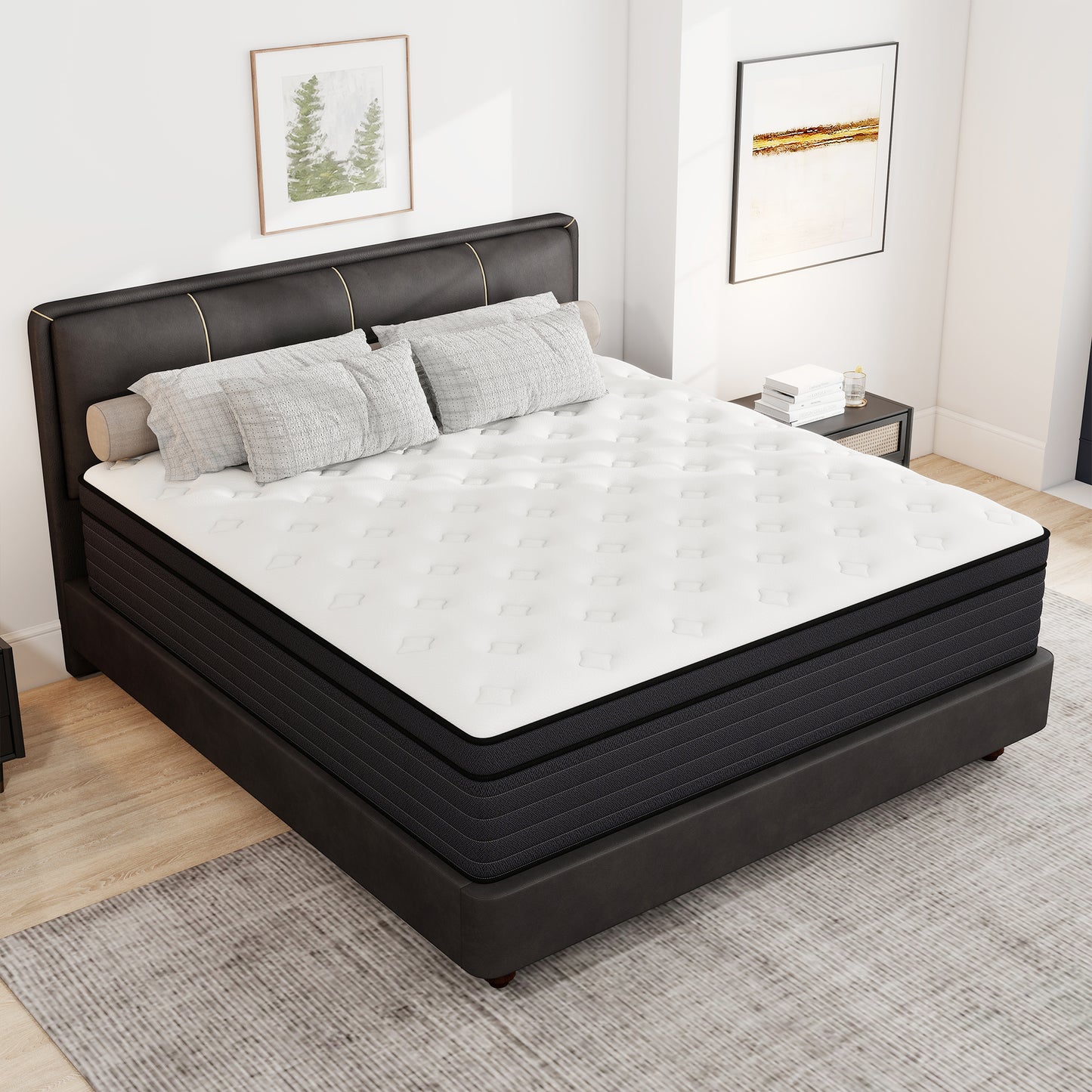 Kviwasha 8/10/12/14 INCH TWIN FULL QUEEN KING MATTRESS MEDIUM COMFORT TWIN SIZE FOR ADULT HYBRID MATTRESS IN A BOX