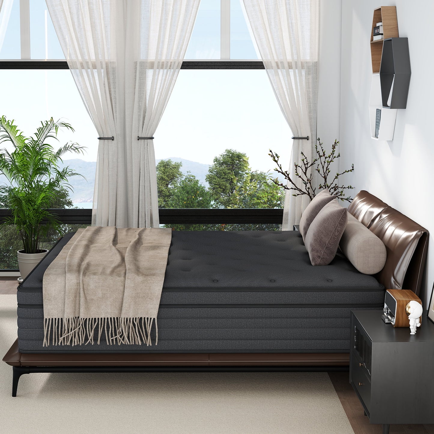 Yilicy 12/14 INCH TWIN FULL QUEEN KING ADULT MATTRESS WITH POCKET SPRING HYBRID MEMORY FOAM MEDIUM FIRM MATTRESS