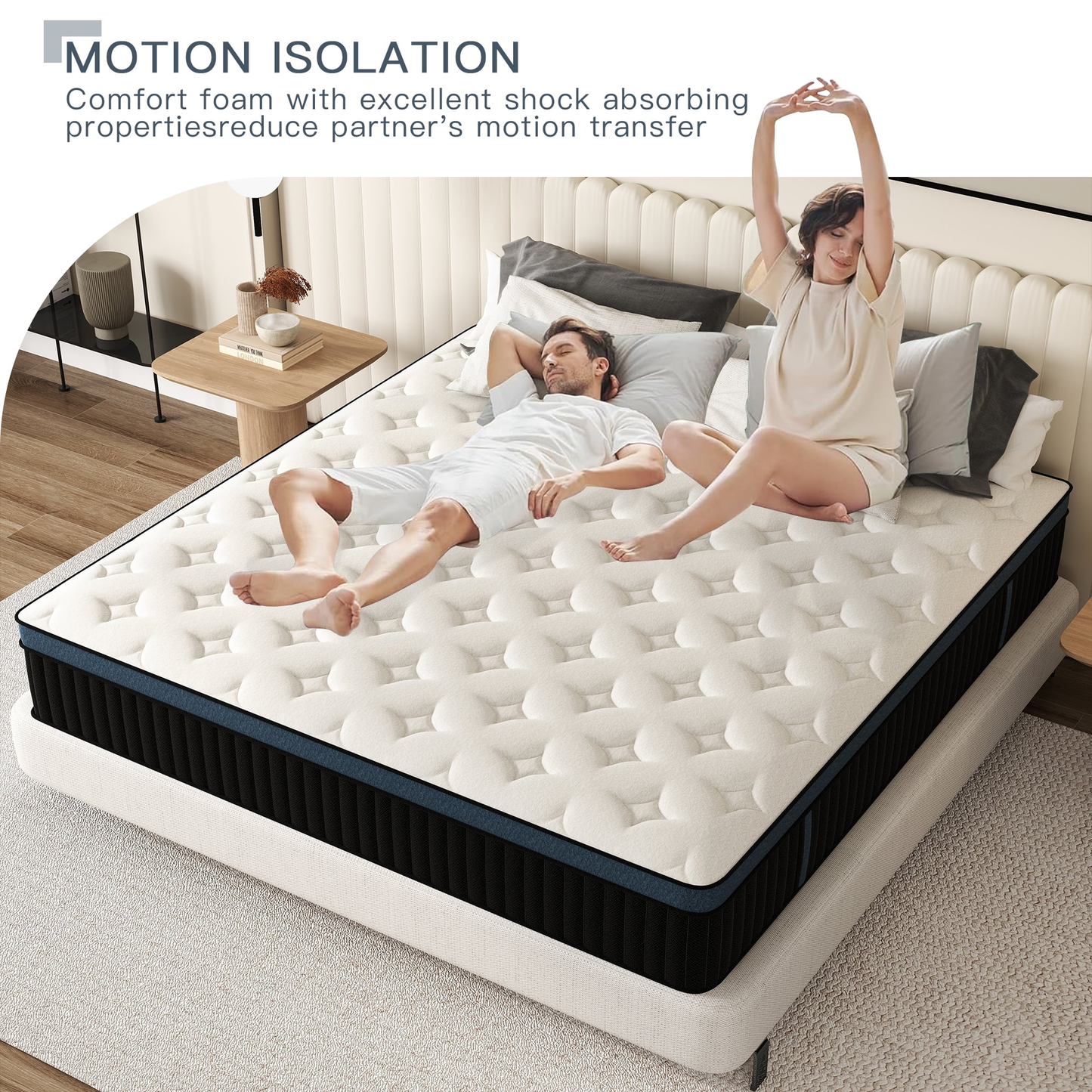 lemontalking 12/14 INCH TWIN FULL QUEEN KING MATTRESS ,HYBRID MATTRESSES MEDIUM FIRM IN A BOX