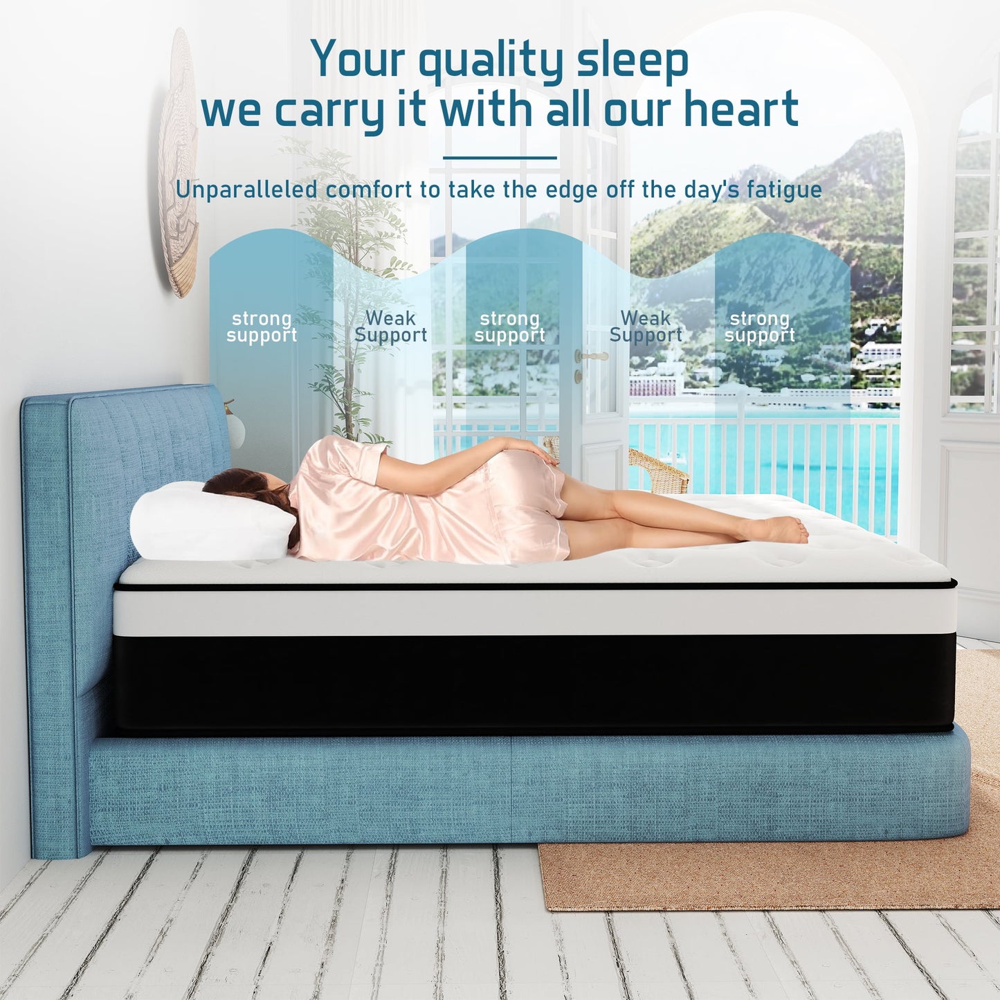 Yilicy 10/12/14 INCH TWIN FULL QUEEN KING ADULT MATTRESS WITH POCKET SPRING HYBRID MEMORY FOAM MEDIUM FIRM MATTRESS