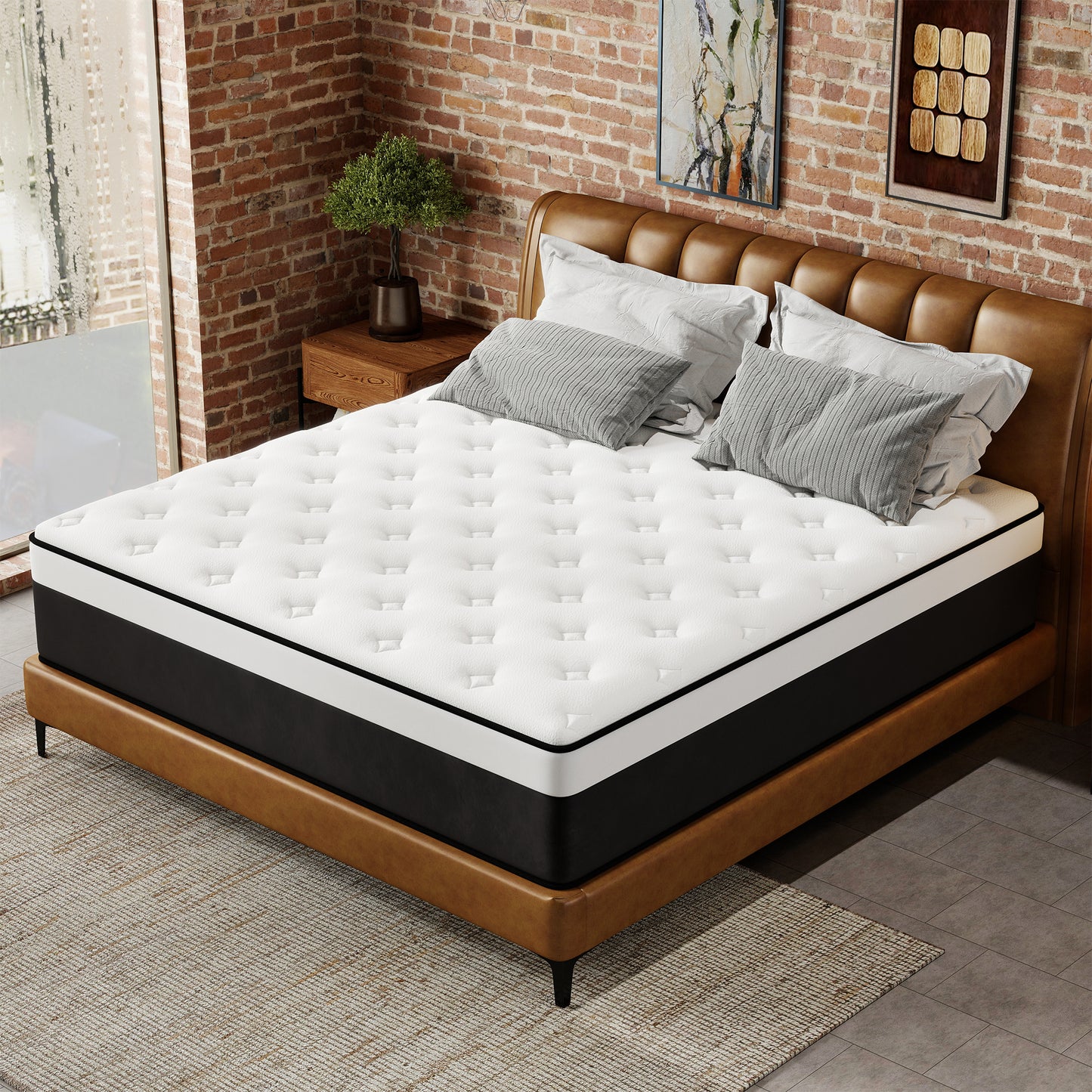 Kviwasha 8/10/12/14 INCH TWIN FULL QUEEN KING MATTRESS MEDIUM COMFORT TWIN SIZE FOR ADULT HYBRID MATTRESS IN A BOX