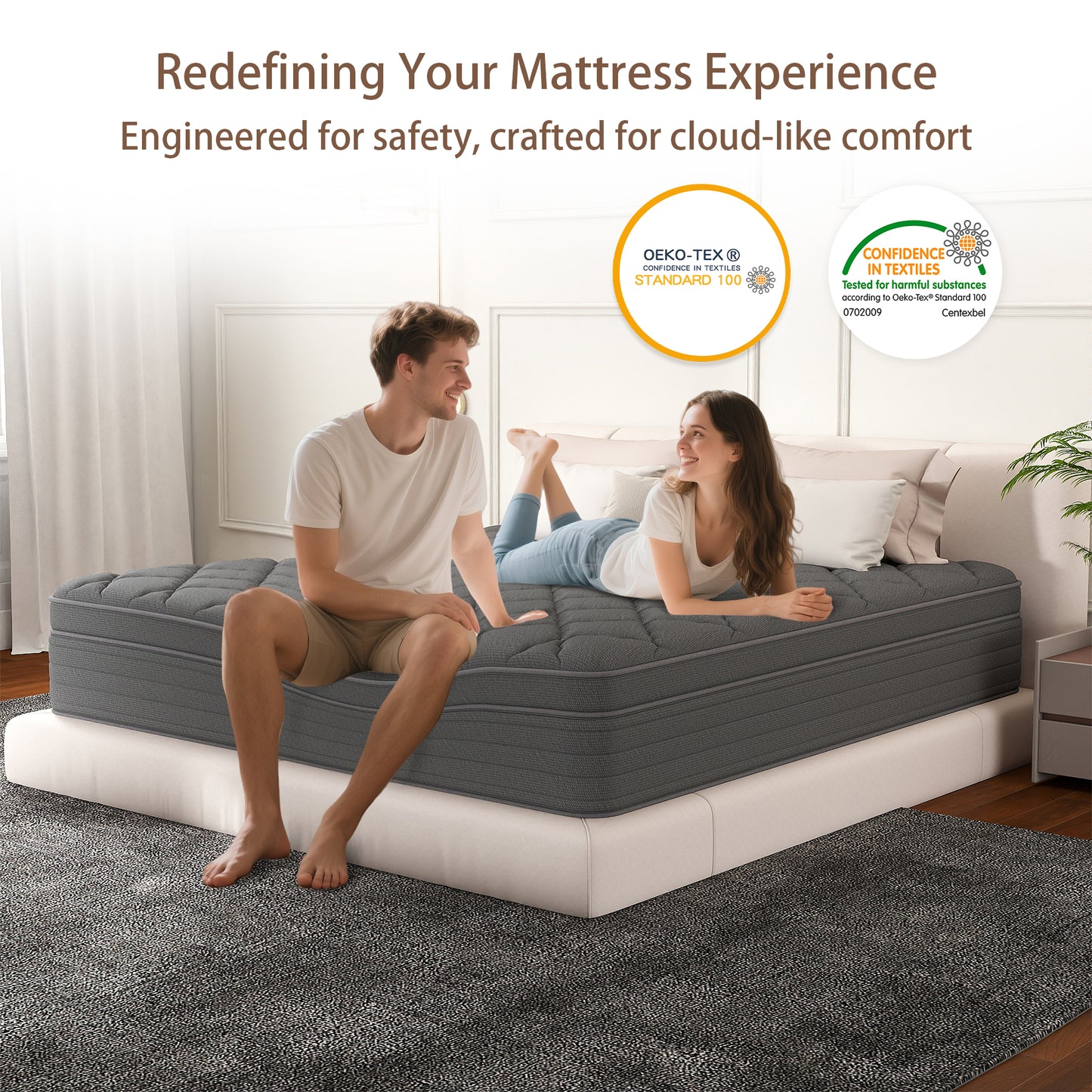 CICIMLU 12/14 INCH TWIN FULL QUEEN KING MATTRESS ,HYBRID MATTRESSES MEDIUM FIRM IN A BOX