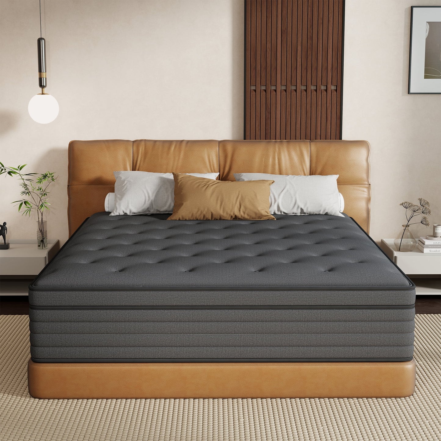 Mokiiya 12/14 INCH TWIN FULL QUEEN KING MATTRESS ,HYBRID MATTRESSES MEDIUM FIRM IN A BOX