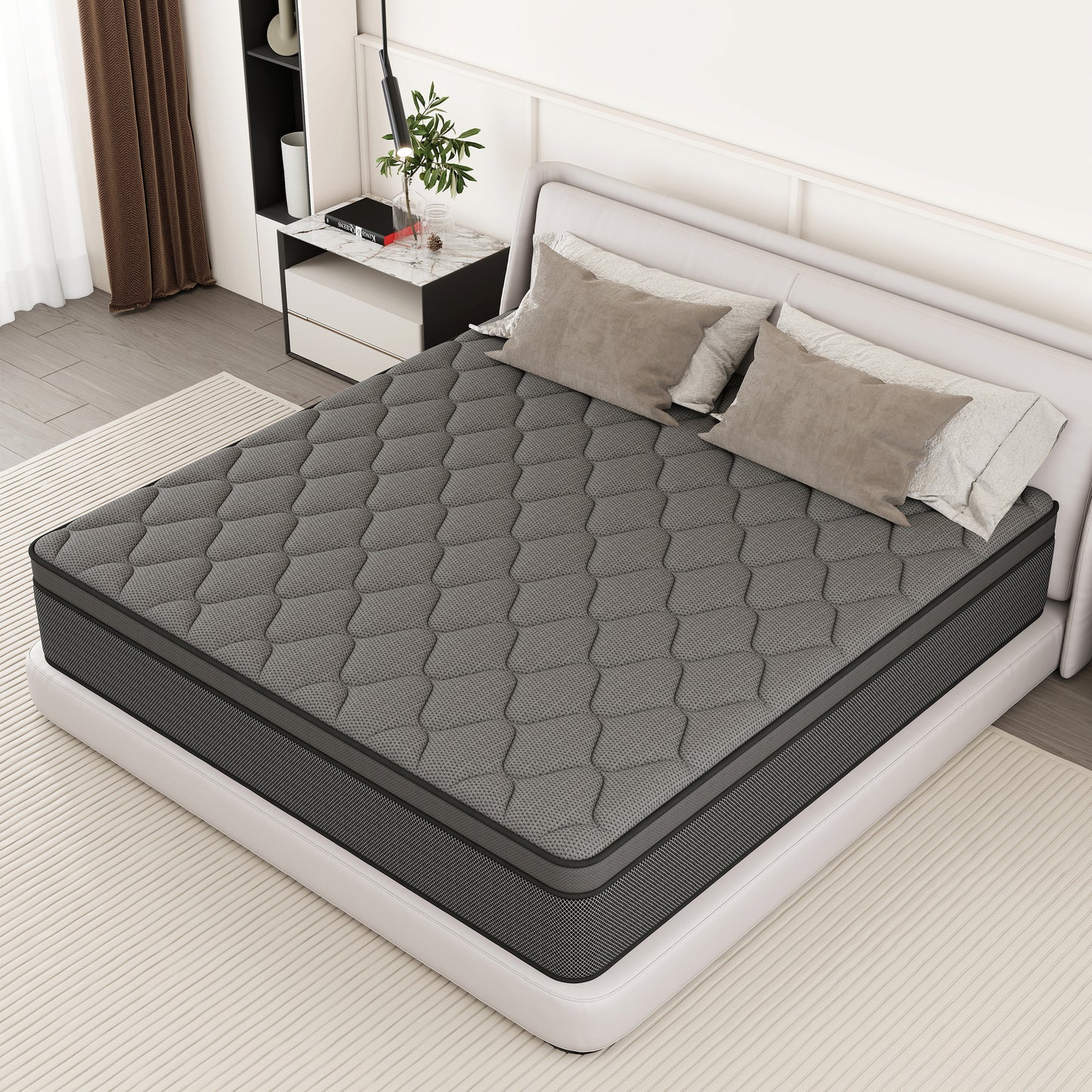 lemontalking 12/14 INCH TWIN FULL QUEEN KING MATTRESS ,HYBRID MATTRESSES MEDIUM FIRM IN A BOX