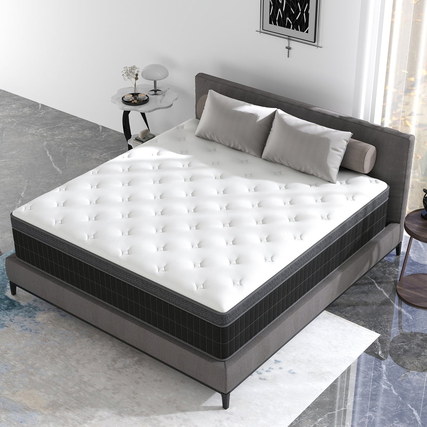 Mokiiya 10/12/14 INCH TWIN FULL QUEEN KING MATTRESS MEDIUM COMFORT TWIN SIZE FOR ADULT HYBRID MATTRESS IN A BOX