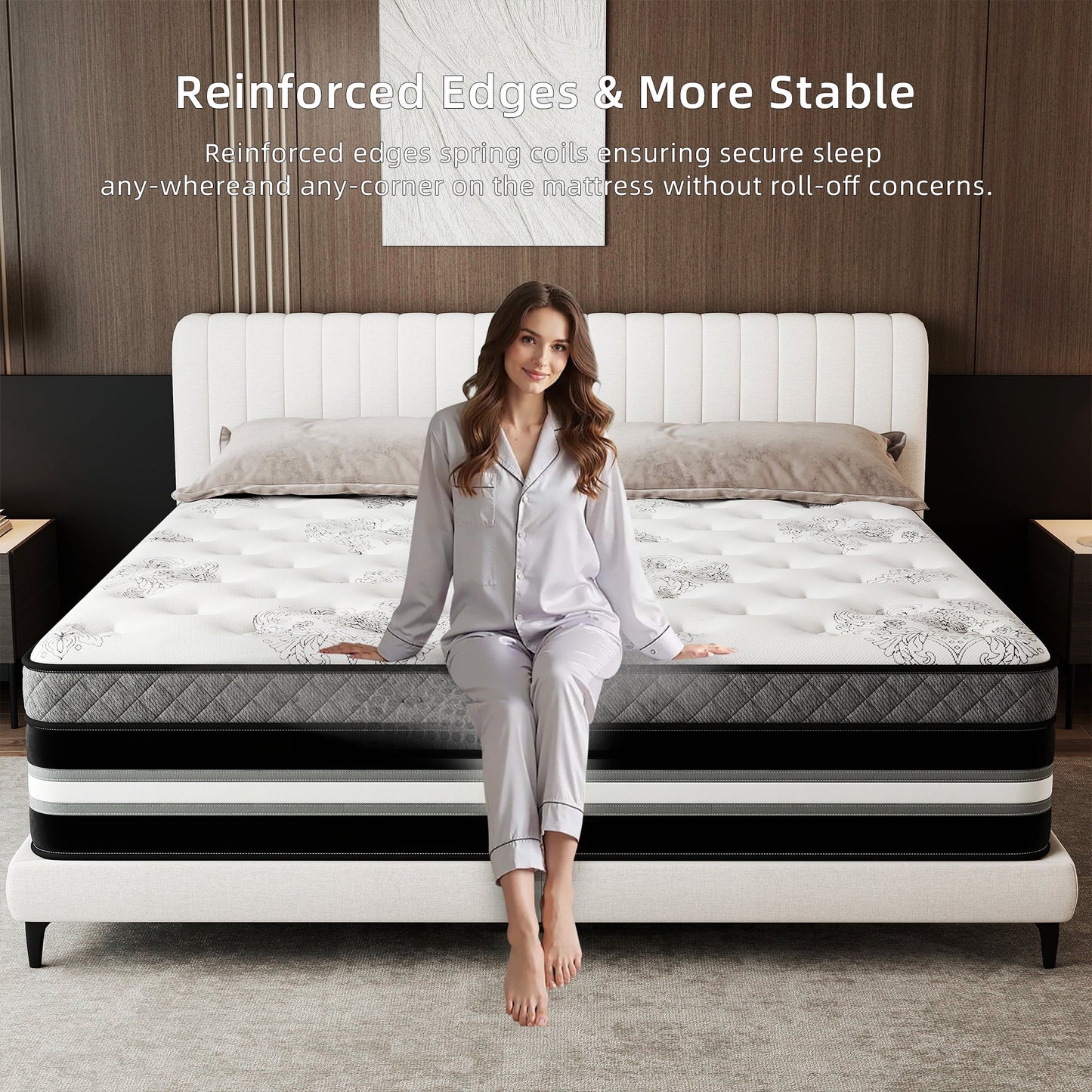 Abunitt 12/14 INCH TWIN FULL QUEEN KING MATTRESS MEDIUM COMFORT TWIN SIZE FOR ADULT HYBRID MATTRESS IN A BOX
