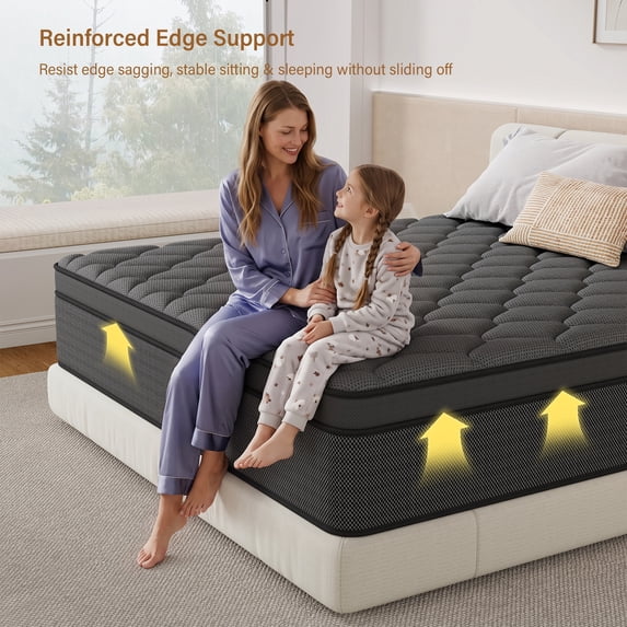 Kviwasha 12/14 INCH TWIN FULL QUEEN KING MATTRESS MEDIUM COMFORT TWIN SIZE FOR ADULT HYBRID MATTRESS IN A BOX