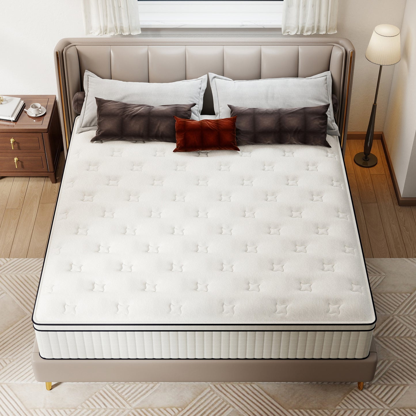 lemontalking 12/14 INCH TWIN FULL QUEEN KING MATTRESS ,HYBRID MATTRESSES MEDIUM FIRM IN A BOX