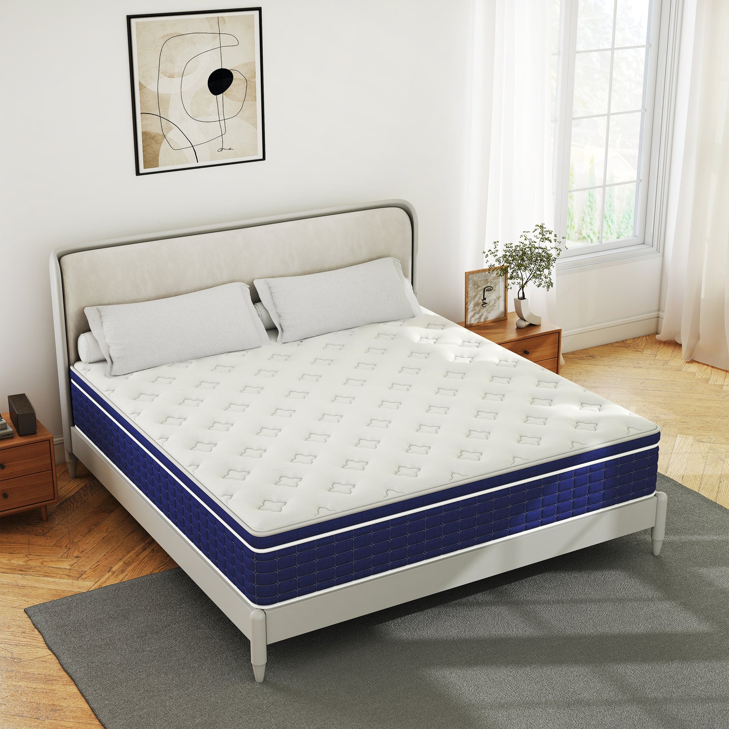 lemontalking 12/14 INCH TWIN FULL QUEEN KING MATTRESS ,HYBRID MATTRESSES MEDIUM FIRM IN A BOX