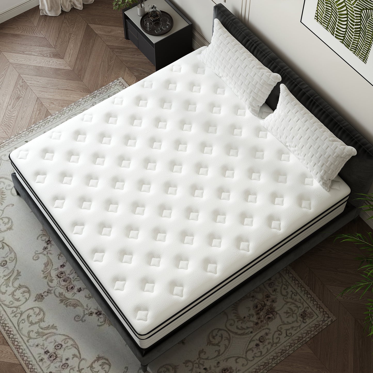 Yilicy 12/14 INCH TWIN FULL QUEEN KING ADULT MATTRESS WITH POCKET SPRING HYBRID MEMORY FOAM MEDIUM FIRM MATTRESS