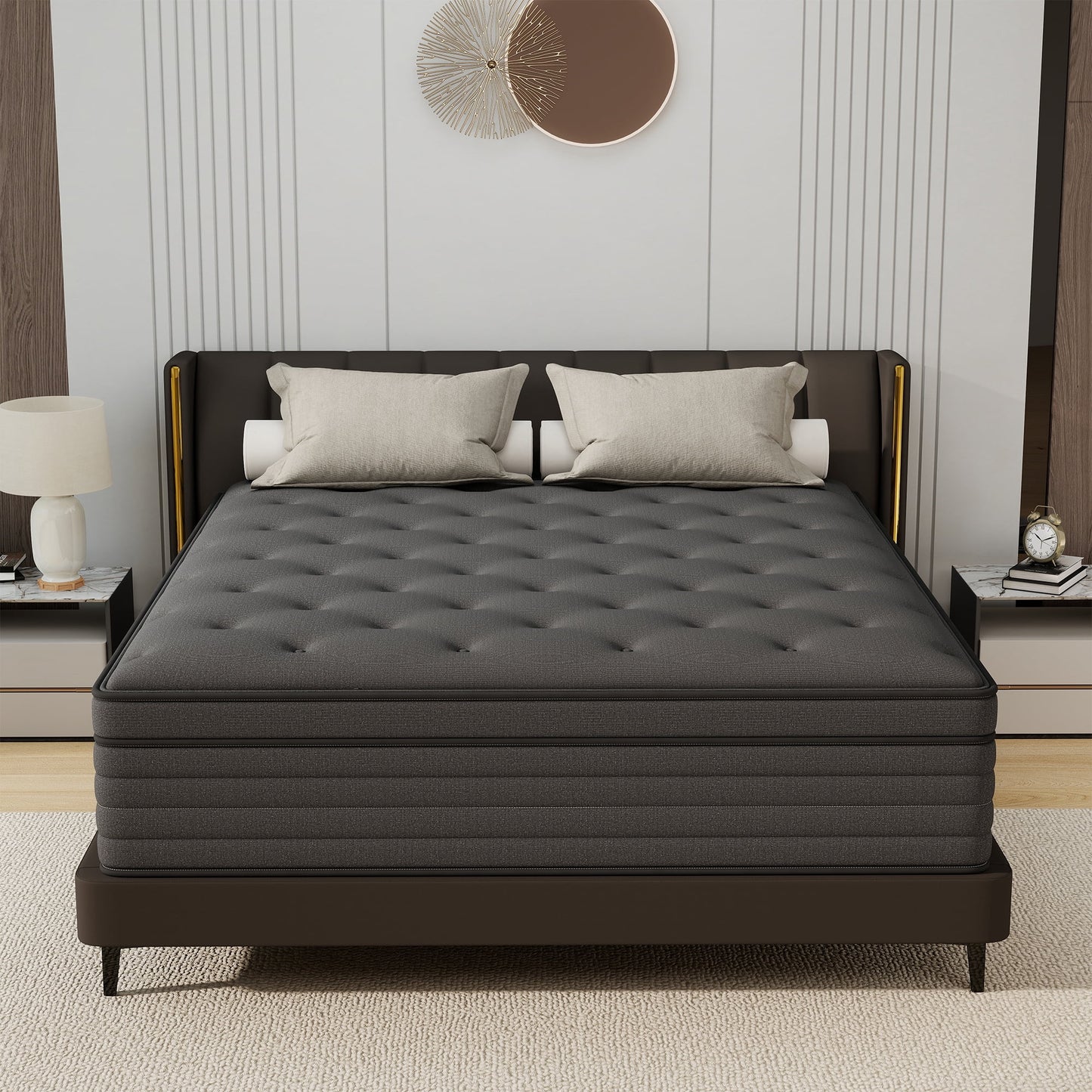 Mokiiya 8/10/12/14 INCH TWIN FULL QUEEN KING MATTRESS MEDIUM COMFORT TWIN SIZE FOR ADULT HYBRID MATTRESS IN A BOX