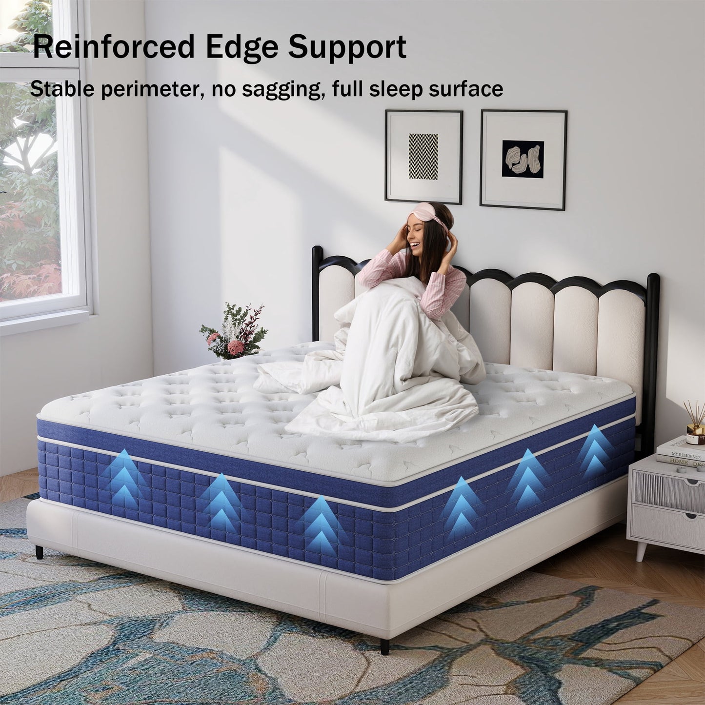 Mokiiya 12/14 INCH TWIN FULL QUEEN KING MATTRESS ,HYBRID MATTRESSES MEDIUM FIRM IN A BOX