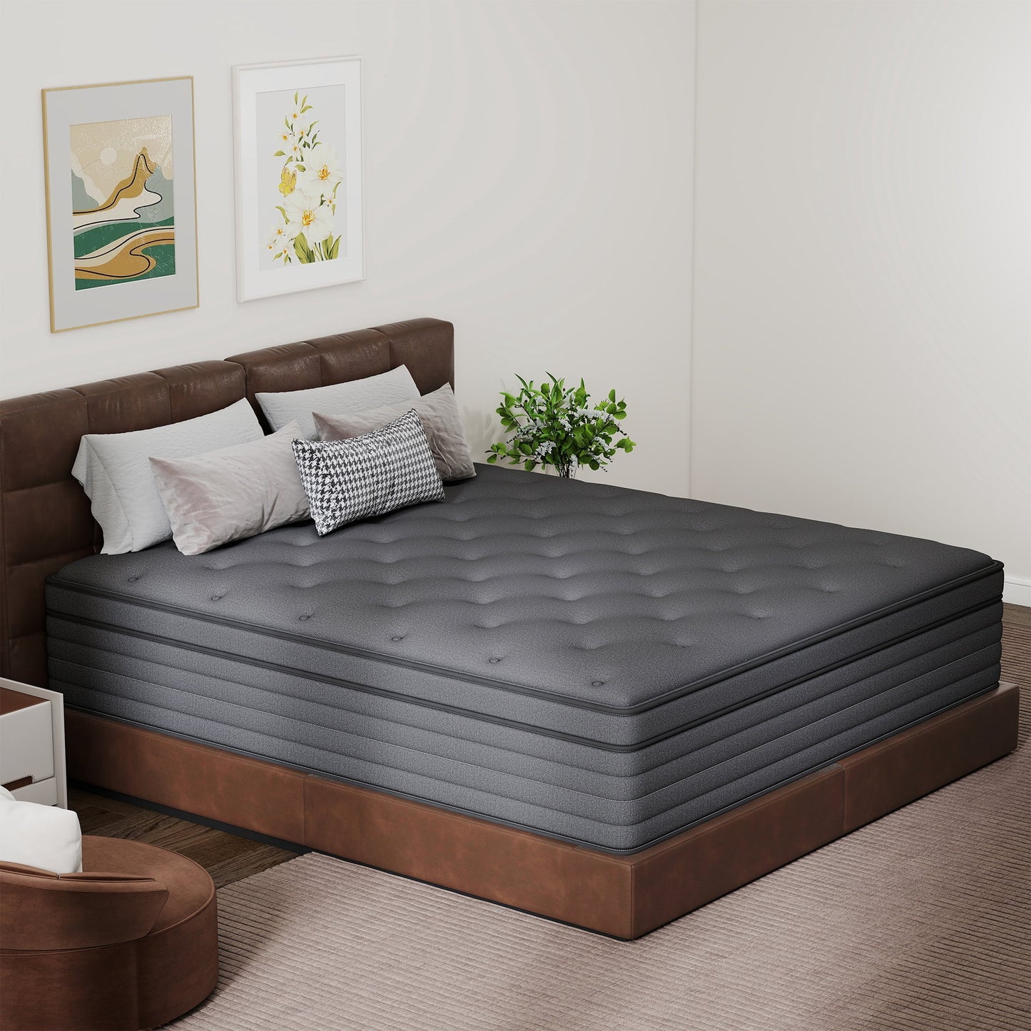 Abunitt 8/10/12/14 INCH TWIN FULL QUEEN KING MATTRESS MEDIUM COMFORT TWIN SIZE FOR ADULT HYBRID MATTRESS IN A BOX