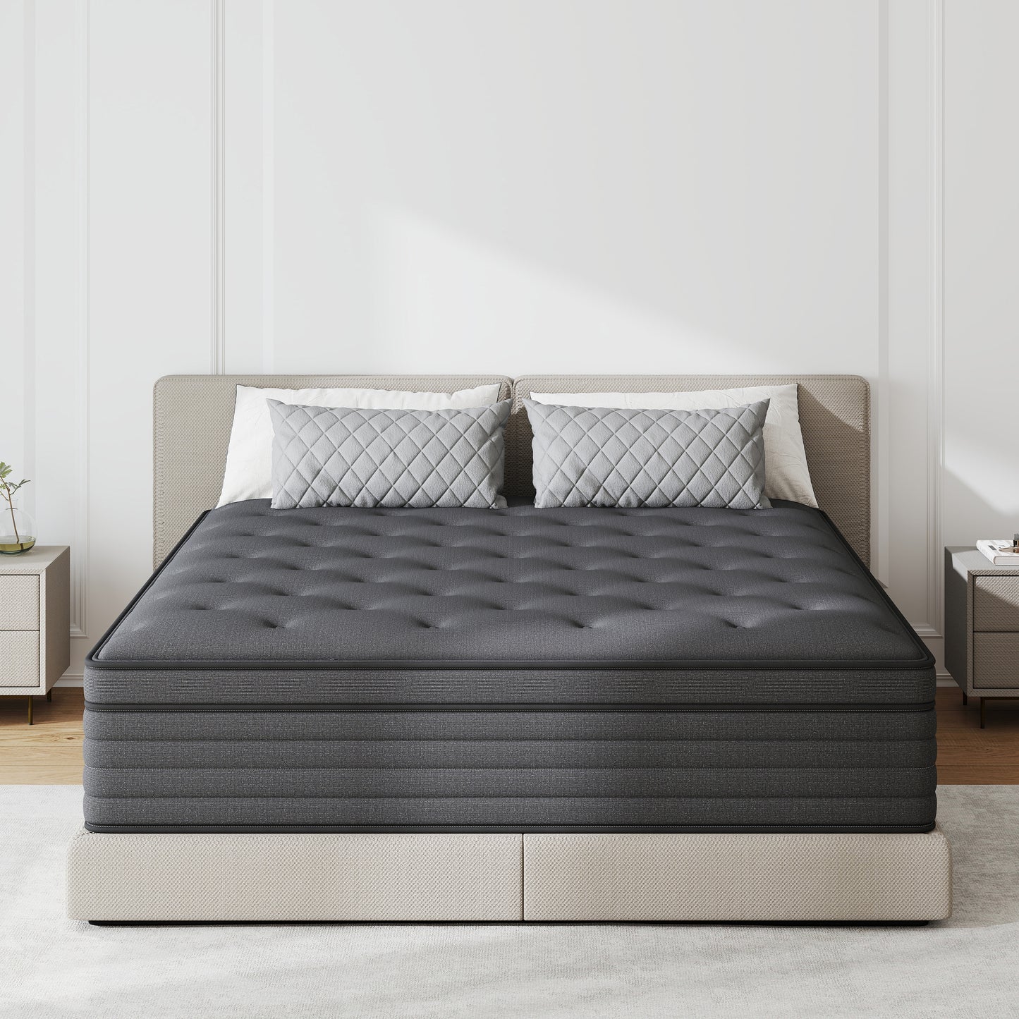 lemontalking 12/14 INCH TWIN FULL QUEEN KING MATTRESS ,HYBRID MATTRESSES MEDIUM FIRM IN A BOX