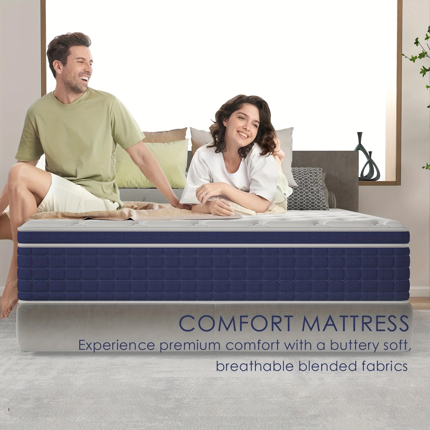 lemontalking 12/14 INCH TWIN FULL QUEEN KING MATTRESS ,HYBRID MATTRESSES MEDIUM FIRM IN A BOX