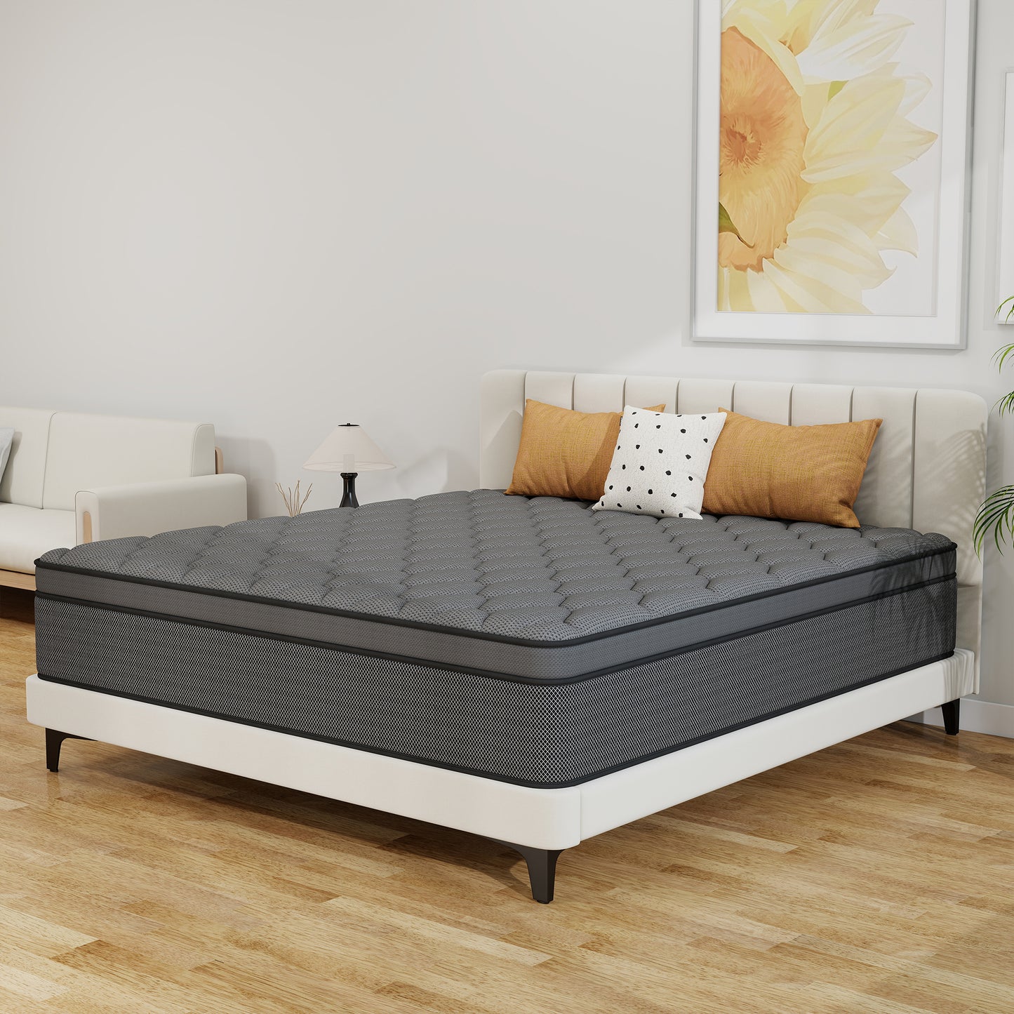 Yilicy 12/14 INCH TWIN FULL QUEEN KING ADULT MATTRESS WITH POCKET SPRING HYBRID MEMORY FOAM MEDIUM FIRM MATTRESS