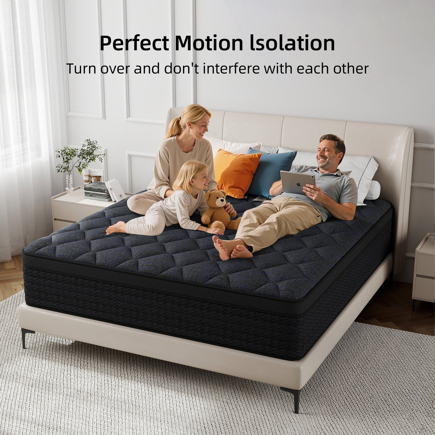Mokiiya 12/14 INCH TWIN FULL QUEEN KING MATTRESS ,HYBRID MATTRESSES MEDIUM FIRM IN A BOX