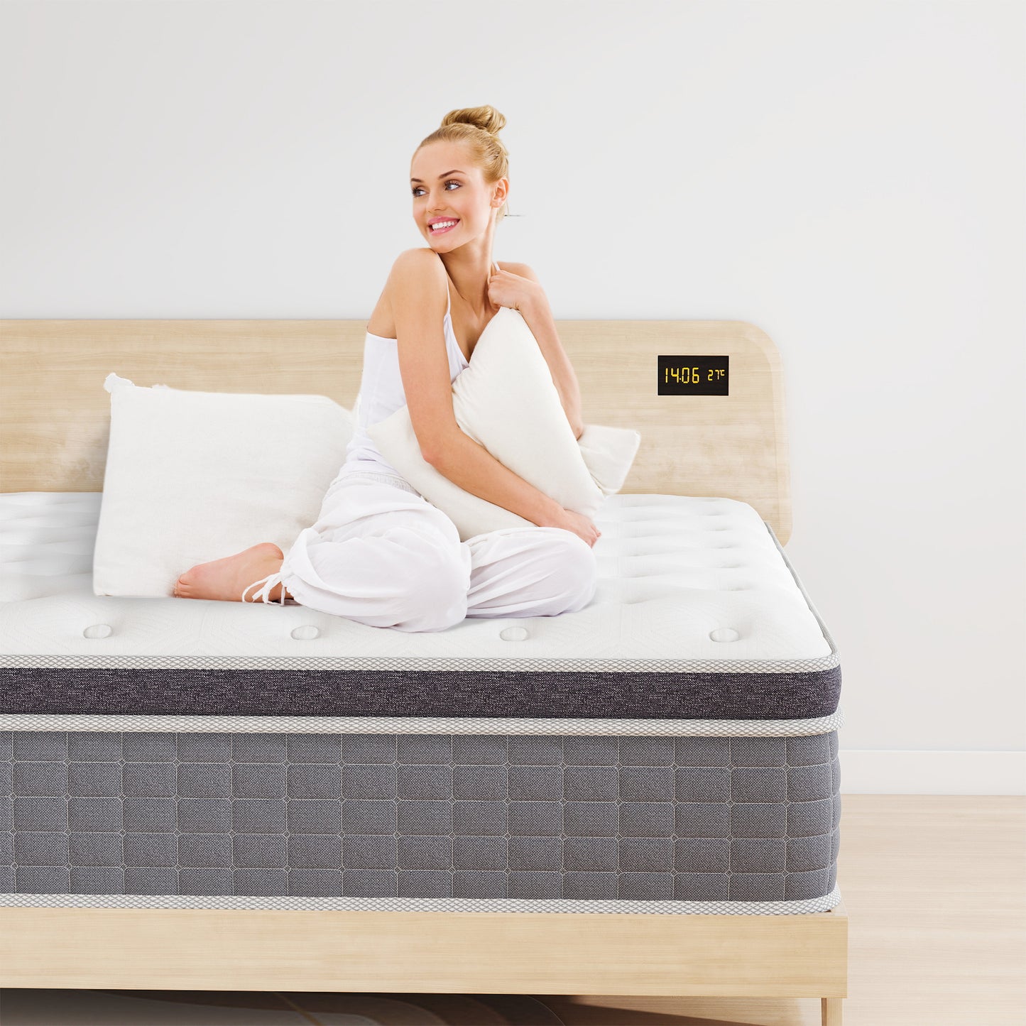 Yilicy 10/12/14 INCH TWIN FULL QUEEN KING ADULT MATTRESS WITH POCKET SPRING HYBRID MEMORY FOAM MEDIUM FIRM MATTRESS