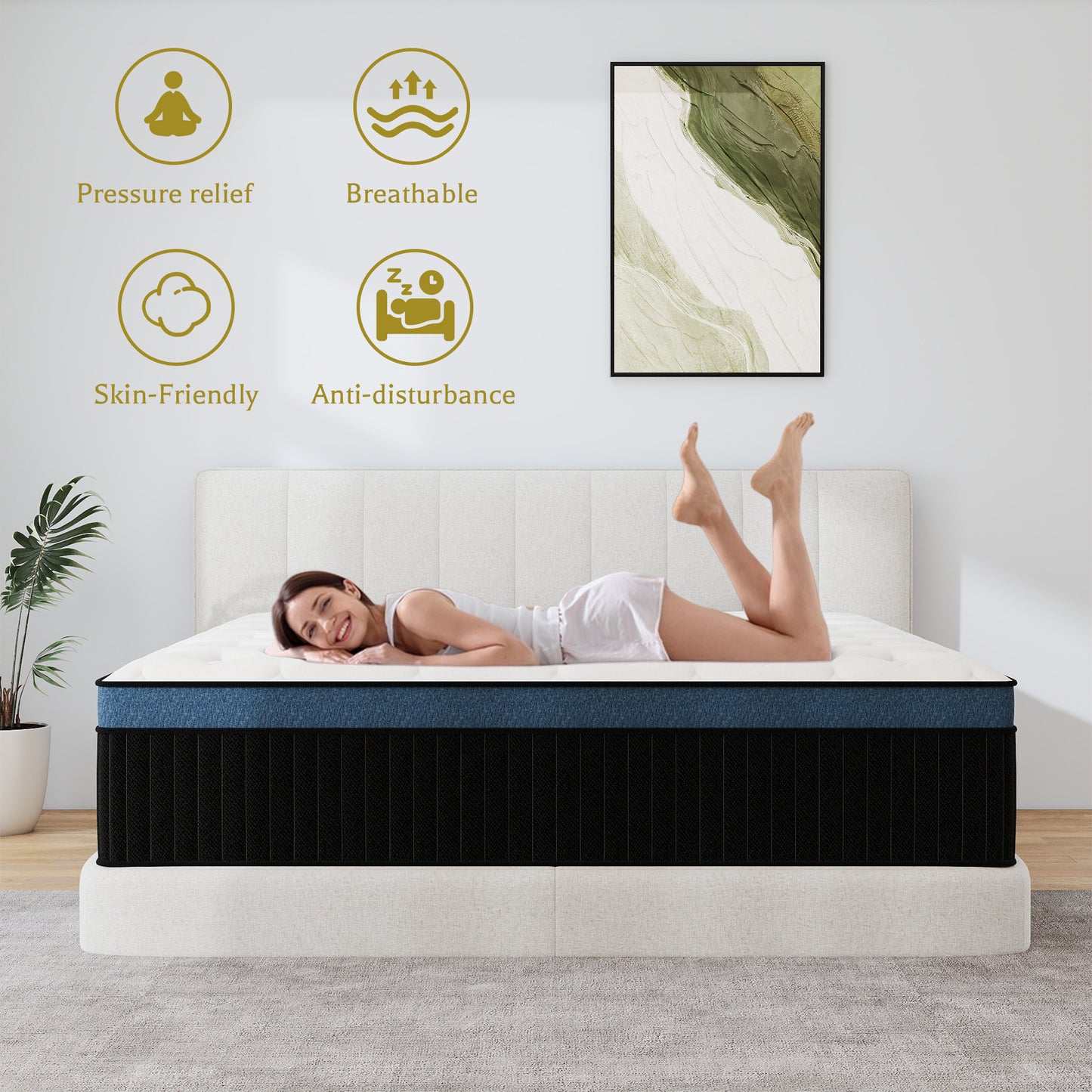 Yilicy 12/14 INCH TWIN FULL QUEEN KING ADULT MATTRESS WITH POCKET SPRING HYBRID MEMORY FOAM MEDIUM FIRM MATTRESS