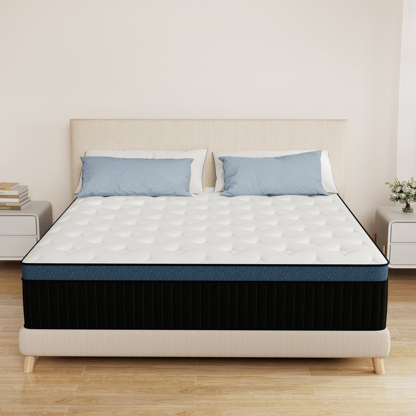lemontalking 12/14 INCH TWIN FULL QUEEN KING MATTRESS ,HYBRID MATTRESSES MEDIUM FIRM IN A BOX
