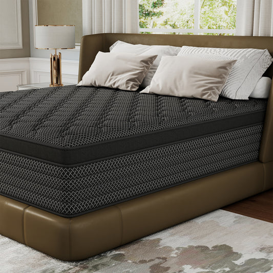 Mokiiya 14 inch Queen Mattress, Gel Memory Foam & Spring Hybrid Mattresses Medium Comfort Queen Size in a Box,Adult
